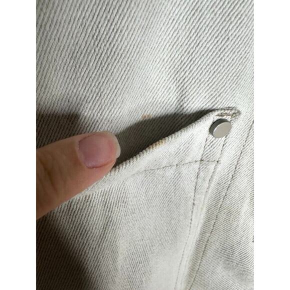 $395 VINCE Linen Italy Cropped Button-front Utility Jacket In Chalk Petite XS - Picture 7 of 16